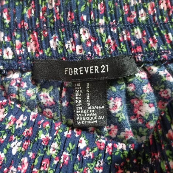 ⚘ Women's FOREVER 21 Mini Floral Skater Skirt S - Picture 5 of 7